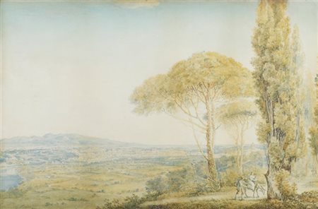 Franz Kaisermann "Veduta di Roma da Villa Madama con San Pietro e il Tevere" Rom