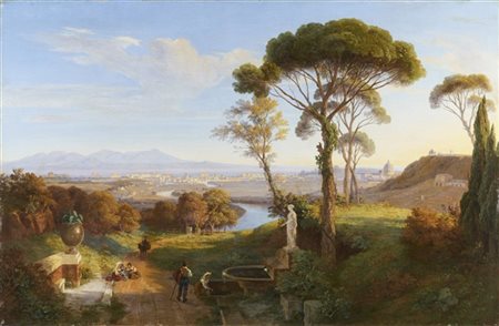 Thomas Dessoulavy "Roma da Monte Mario" 
olio su tela (cm 80x120)
in cornice (di