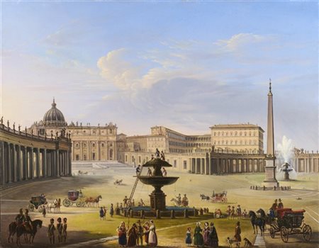 Michelangelo Pacetti "La messa in bolla della fontana di Piazza San Pietro sotto