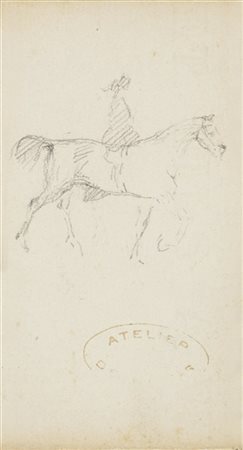 Giuseppe De Nittis "Piccola amazzone" 
carboncino su carta (cm 9x4,5)
reca timbr
