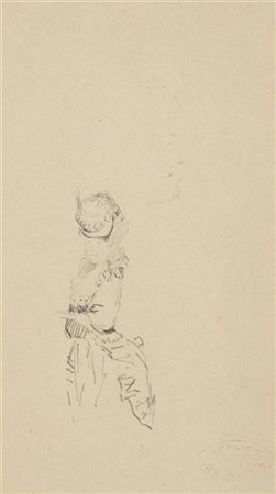 Giuseppe De Nittis "Gentildonna con cappello" 
carboncino su carta (cm 16x9,5)
r