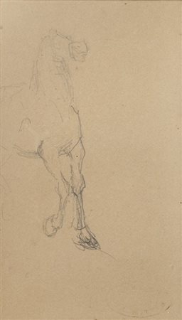 Giuseppe De Nittis "Studio per cavallo e cavaliere/Studio per volto femminile"