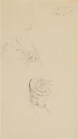 Giuseppe De Nittis "Studi di figure femminili" 
carboncino su carta (cm 16,5x9,5