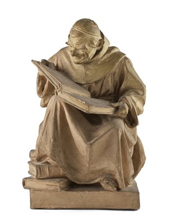 Maestro del secolo XIX

"Monaco in lettura" 
scultura in terracotta (cm 37x22x2