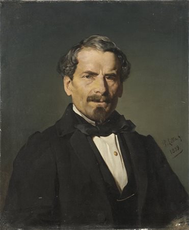 Pompeo Litta Biumi "Ritratto di gentiluomo" 1859
olio su tela (cm 60x49)
firmato