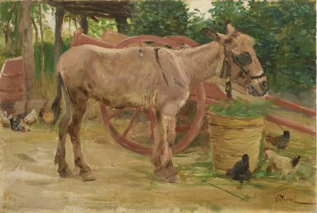 Ruggero Panerai "Asino amiatino" 
olio su tela (cm 40x60)
firmato in basso a des