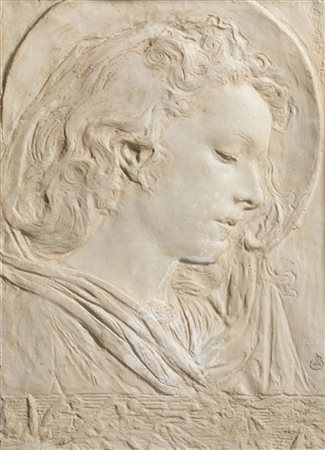 Leonardo Bistolfi "Angelo" 
bassorilievo in gesso (cm 45x33)
monogrammato in bas