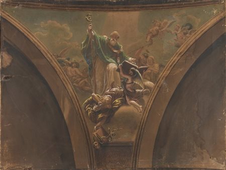 Enrico Scuri "Sant'Agostino" 
studio preparatorio a tecnica mista su carta appli