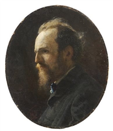 Mosè Bianchi "Ritratto di uomo di profilo (probabile ritratto di Federico Faruff