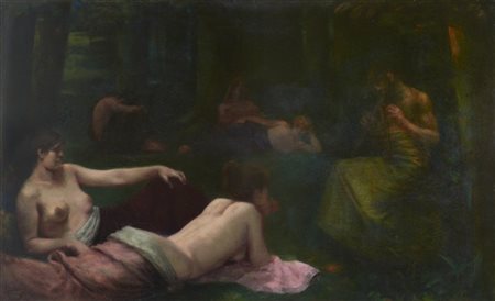 Theodore Casimir Roussel "The pastoral" 
olio su tela (cm 140x240)
firmato in ba