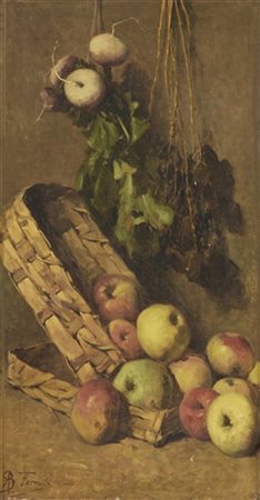 Achille Formis Befani "Composizioni con frutta e verdura" 
coppia di dipinti ad