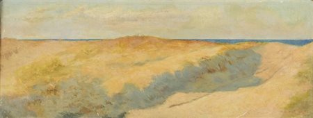 Raffaello Sernesi "Dune a Castiglioncello" 
olio su tela (cm 19x49)
al retro: is