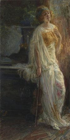 Antonio Piatti "Accordi d'anima" Milano, 1914
olio su tela (cm 185x90)
firmato e