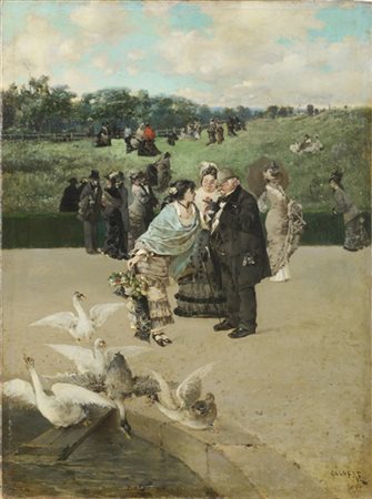 Baldomero Galofre y Gimenez "Domenica in campagna" 
olio su tela (cm 72x54)
firm