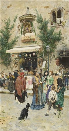 Baldomero Galofre y Gimenez "Trastevere" Roma
olio su tela (cm 75x40)
firmato e