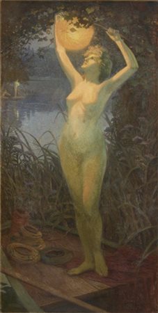 Victor Victor Brugairolles "Le lampion" 
olio su tela (cm 240x120)
firmato in ba