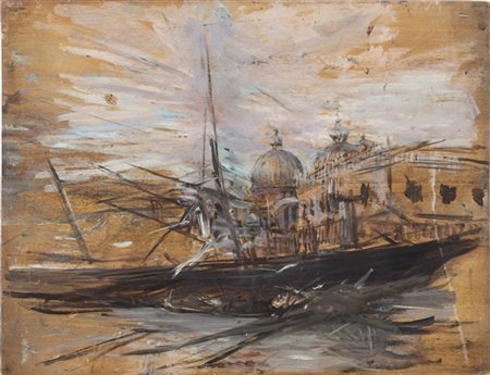 Giovanni Boldini "Palazzo Ducale e San Marco dalla Riva degli Schiavoni" 
olio s