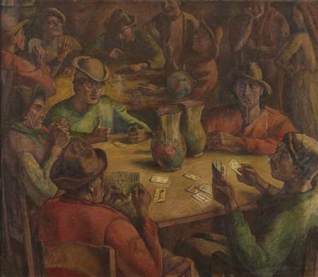 Tommaso Cascella "I giocatori" 1927
olio su tela (cm 120x135)
firmato e datato i