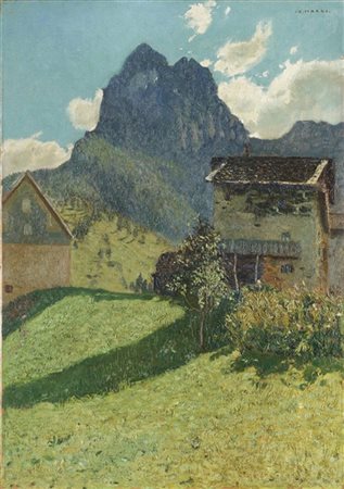 Cesare Maggi "Il Monte Coldai (Agordino)" 
olio su tela (cm 100x70)
firmato in a