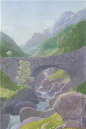 Camillo Galizzi "Frescura estiva" 
olio su cartone (cm 162x84,5)
al retro: firma
