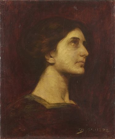 Giovanni Battista Galizzi "Profilo femminile" 
olio su tela (cm 57x47,5)
firmato