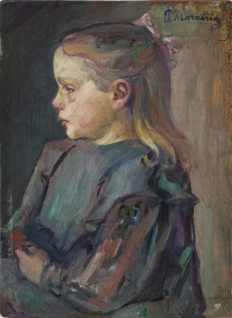 Piero Marussig "Bambina" 
olio su cartone (cm 49x36)
firmato in alto a destra
al