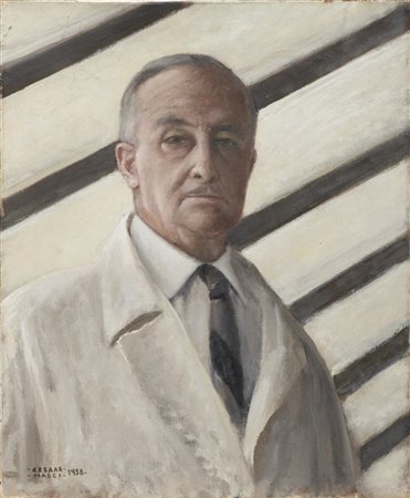 Cesare Maggi "Autoritratto" 1958
olio su tela (cm 60x50)
firmato e datato in bas