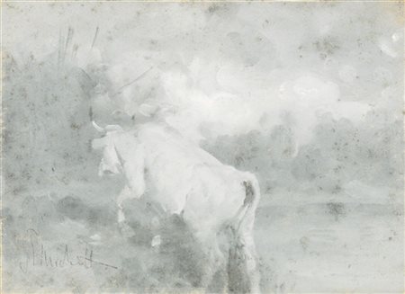 Francesco Paolo Michetti "Giovenca" 
olio e tempera su cartoncino (cm 12x17)
fir