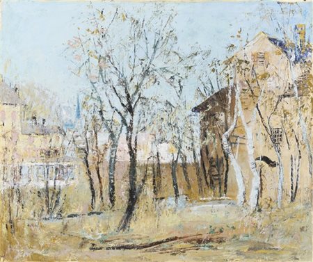 Adriano di Spilimbergo "* Autunno a St. Moritz" 
olio su tela (cm 50x60)
firmato