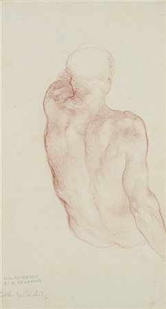 Adolfo De Carolis "Lotto composto da sei disegni a sanguigna (cm max 43x62)"