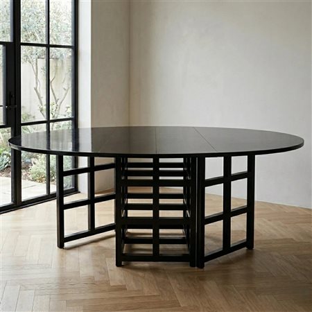 Charles Rennie Mackintosh per Cassina (Glasgow 1868 - Londra 1928)  - Tavolo DS1 in legno nero ebanizzato, 1970 (circa)