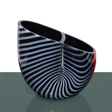 Lino Tagliapietra  per Effetre International - Vaso in vetro di Murano serie "Mogambo", 1986