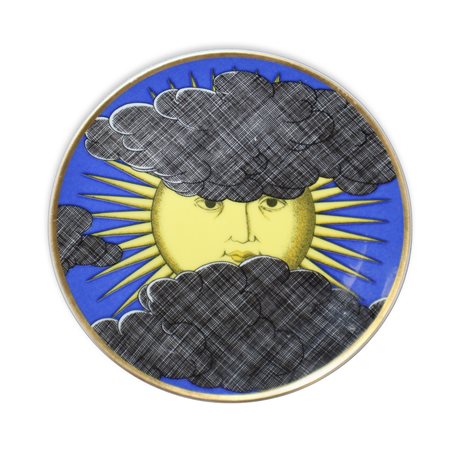 Piero Fornasetti  per Rosenthal - Piccolo piatto decorativo "Il Sole di Capri"