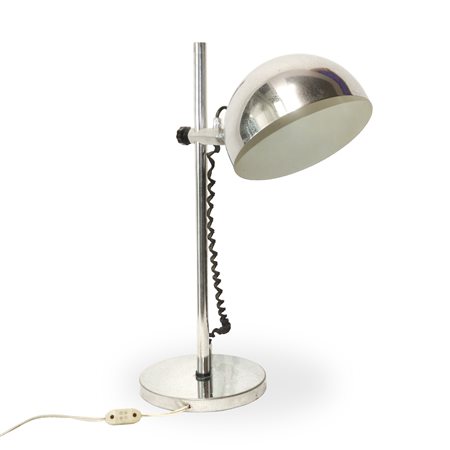 Lampada da tavolo in metallo argentato Space Age Eyeball