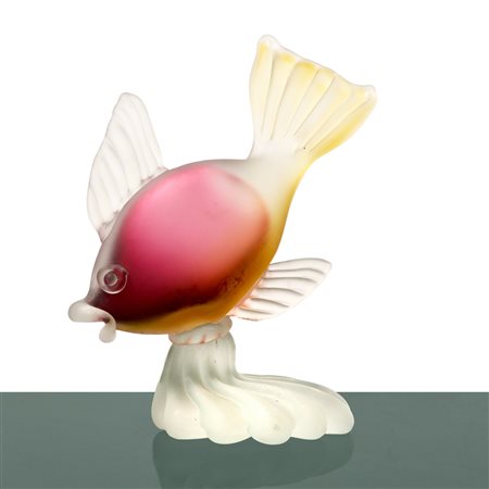 Pesce in vetro di Murano satinato e sommerso