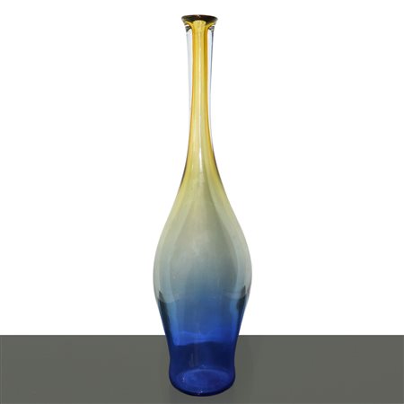 Vaso bottiglia in vetro ambrato e blu