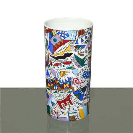 Rosenthal Group Germany - Vaso collezione Studio Line dipinto policromo