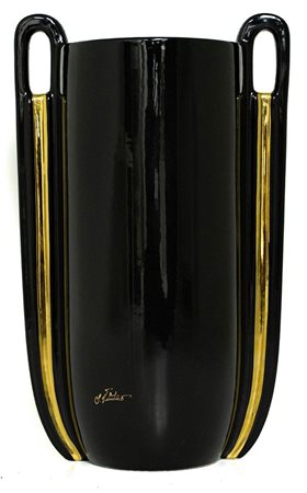 Vaso nero e dorato, 20th century