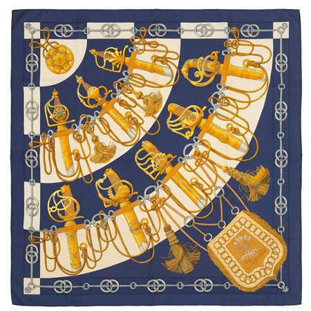 Hermès Foulard 'Cliquetis' Disegno di Julie Abadie. Largh. 90 - Alt. 90 Cm...
