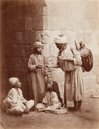 Otto Schoefft 1833-1900 Venditore di tè stampa all’albumina applicata su...