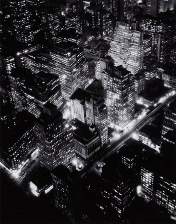 Berenice Abbott 1898-1991 New York at Night stampa alla gelatina ai sali...