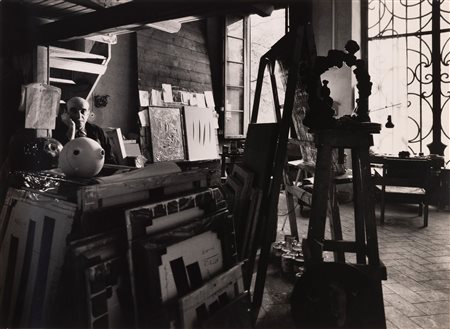 Ugo Mulas 1928-1973 Lucio Fontana nel suo studio stampa alla gelatina ai sali...