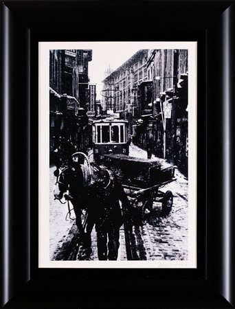 Ara Güler 1928-2018 Stazione di Sirkeci, Istanbul stampa fine art immagine cm...