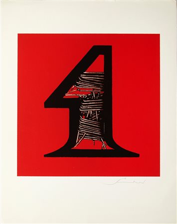 Emilio Scanavino (Genova, 28/02/1922 - Milano, 28/11/1986) 
"Senza titolo" 
Riproduzione litoserigrafica a 2 colori offset e 2 colori serigrafici Cm 30x23,5