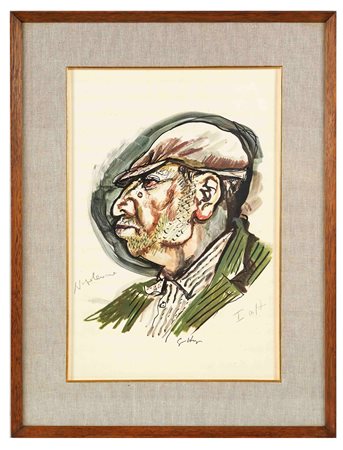 Renato Guttuso (Bagheria, 26/12/1911 - Roma, 18/01/1987) 
"Napoleone" 
Litografia a colori su carta Cm 45x30