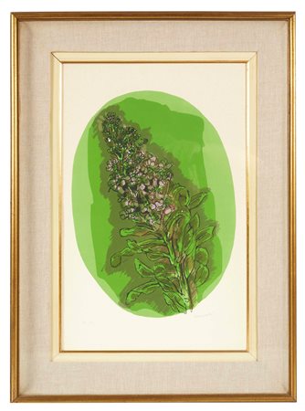 Ennio Morlotti (Lecco, 21/09/1910 - Milano, 15/12/1992) 
"Senza titolo" 
 Litografia a colori su carta  Cm 54x34