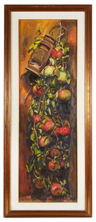 Guido  Bugli (Bologna, 1912 - Bologna, 2013) 
"Natura morta" 1981
Olio su tela Cm 118.5x38