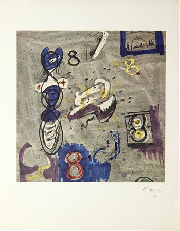 Henry Moore (Castleford, 30/07/1898 - Perry Green, 31/08/1986) 
"Senza titolo" 1971
Fotolito  Cm 30x23,5