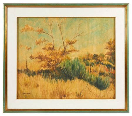 Italo Bortolotti (Fanano, 23/10/1933 - Fanano, 15/03/2007) 
"Paesaggio" 
Olio su tavola Cm 48x58