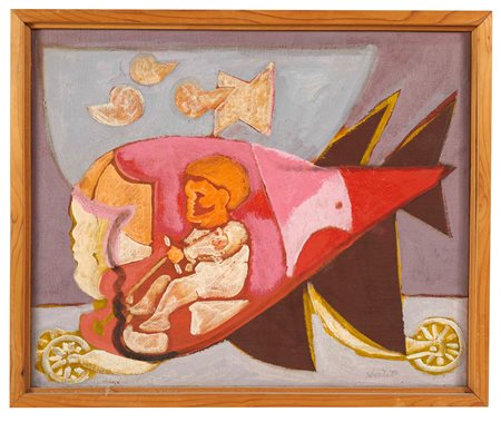 Gianpaolo Berto (Adria, 1940 - 2022) 
"Senza titolo", 1980
Olio su tela Cm 40x48